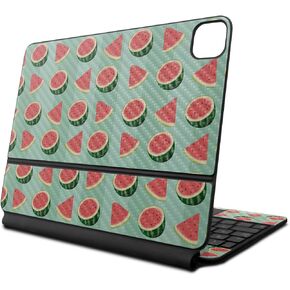 Carbon Fiber Skin Compatible with Apple Magic Keyboard for iPad Pro 13‑inch (M4) 2024 - Watermelon Patch - Premium 3M Vinyl Protective Decal Cover - Easy to Apply | Crafted in The USA by MightySkins