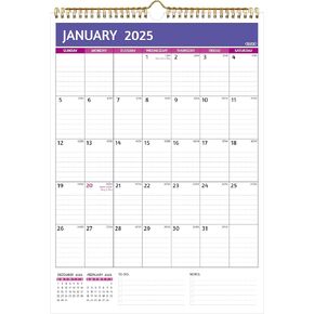 2025 Wall Calendar - 3 Month Calendar 2025 Vertical, Jan 2025 - Dec 2025, 3 Month Wall Calendar 2025, 11 x 26 In Open, 2025 Calendar with Large Print, Holidays, Thick Paper, Priorities ＆ Notes, Purple