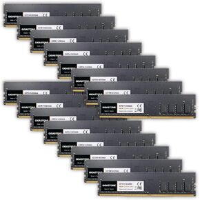 【DDR4 RAM】 GIGASTONE 256GB Kit (16x16GB) DDR4 2666MHz (2400MHz or 2133MHz) PC4-21300 (PC4-19200/17000) CL19 1.2V UDIMM 288 Pin Unbuffered Non ECC High Performance PC Desktop Memory Upgrade