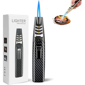 Fire Blaze Lighter, Fireblaze Electric Lighter,Powerful Firepower Adjustable Dual-Arc Torch Lighter Windproof for Outdoor Activities (Carbon Fiber-Gray)