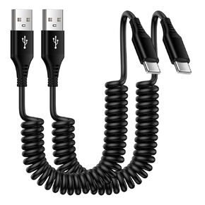 Samsung A15 USB C Android Car Coiled Cable 6FT 3FT Retractable USB Type C Fast Charging Cable Cord for Galaxy S24 FE A55 A35 A54 A53 A33 A14 A13 5G S24 S23 FE, iPhone 16/15 Pro Max, Pixel 9 8 7 6 Pro