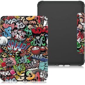 Case Compatible with Kindle Paperwhite (12th Generation)-2024 Release,Soft TPU Transparent Back Protective Cover with Auto Wake/Sleep,Black