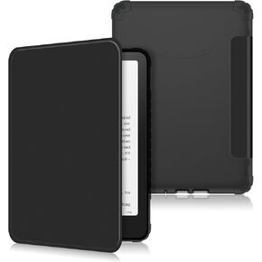 Case Compatible with Kindle Paperwhite (12th Generation)-2024 Release,Soft TPU Transparent Back Protective Cover with Auto Wake/Sleep,Black