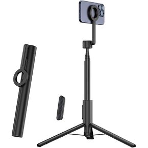 vimitty Magnetic Selfie Stick Tripod with Remote,54" Phone Tripod Compatible with MagSafe,Fit for iPhone 12/13/14/15 Series,Magsafe Case and Other Phones with Metal Ring