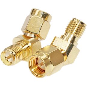RF design 2pcs SMA Male to RP-SMA Female Adapter 45/135 Degree Gold Plated