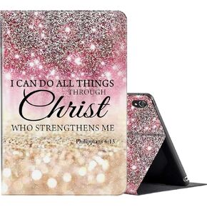 FUYOCWE for iPad Air 11 Inch Case M2 (2024) for iPad Air 5th/4th Generation (10.9",2022/2020),PU Leather Slim Folio Stand Auto Sleep Wake Cover for ipad 11 6th Gen-I can do All Things Through Christ