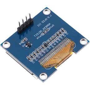 MECCANIXITY 1.3inch OLED LCD Screen Module with 4 Pins 128x64 Resolution Display I2C IIC Communication Display,Blue Display Color