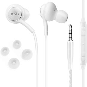 OEM Amazing Stereo Headphones for Samsung Galaxy A12/A13/A22/A23/A32/A33/A52 5G/A53/A72 5G/ White - with Microphone (US Version with Warranty)