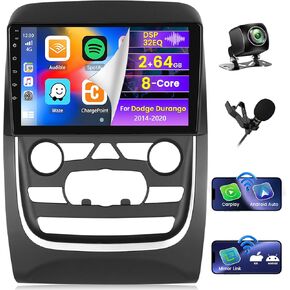 Roinvou [8 Core 2G+64G] for Dodge Durango 2014-2020 Android Radio with Wireless Carplay Android Auto, 9 Inch IPS Touch Screen Car Stereo, Bluetooth 5.0, 32 EQ, GPS, WiFi, 59UI, SWC, AHD Backup Camera