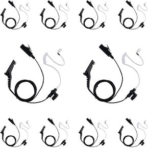 10 Pack APX6000 Earpiece,Walkie Talkie Headset PTT MIC for Motorola APX900 APX8000 XPR7550 XPR7550E XPR7580E XPR6550 Two Way Radio with Acoustic Tube