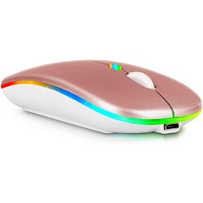 UrbanX Bluetooth Rechargeable Mouse for ASUS VivoBook 15.6" Laptop Bluetooth Wireless Mouse Designed for Laptop/PC/Mac/iPad pro/Computer/Tablet/Android RGB LED Onyx Black