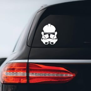 ملصق مائي لجهاز الكمبيوتر المحمول للسيارة Clone Trooper مقاس 4 بوصة × 5 بوصة (أبيض)