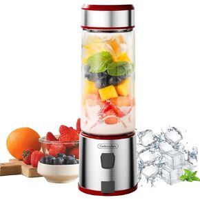 Blast Portable Blender, Cordless, 15.2oz Glass Bottle Vessel, Personal Blender-for Shakes & Smoothies, BPA Free, Leakproof-Lid & Sip Spout, USB-C Rechargeable, Dishwasher Safe Parts