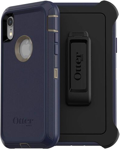 حافظة OTTERBOX DEFENDER SERIES SCREENLESS EDITION لجهاز iPhone Xr - تغليف FRĒe الإحباط - DARK LAKE (CHINCHILLA/DRESS BLUES) in Saudi Arabia