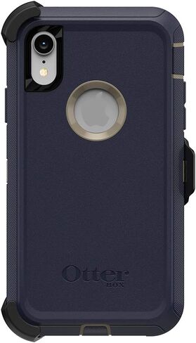 حافظة OTTERBOX DEFENDER SERIES SCREENLESS EDITION لجهاز iPhone Xr - تغليف FRĒe الإحباط - DARK LAKE (CHINCHILLA/DRESS BLUES) in Saudi Arabia
