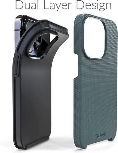 Crave Dual Guard for iPhone 14 Pro, Shockproof Protection Dual Layer Case for Apple iPhone 14 Pro (6.1") - Forest Green in Saudi Arabia