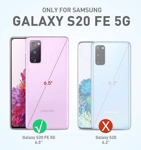 i-Blason Ares Series Designed for Samsung Galaxy S20 FE 5G Case (2020 Release), Dual Layer Rugged Clear Bumper Case with Built-in Screen Protector (Purple) in Saudi Arabia