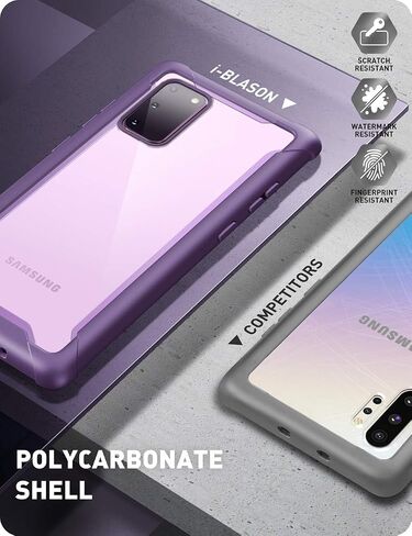 i-Blason Ares Series Designed for Samsung Galaxy S20 FE 5G Case (2020 Release), Dual Layer Rugged Clear Bumper Case with Built-in Screen Protector (Purple) in Saudi Arabia