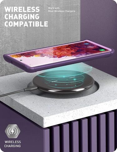 i-Blason Ares Series Designed for Samsung Galaxy S20 FE 5G Case (2020 Release), Dual Layer Rugged Clear Bumper Case with Built-in Screen Protector (Purple) in Saudi Arabia