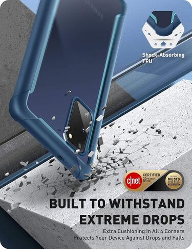 سلسلة i-Blason Ares مصممة لحافظة Samsung Galaxy S20 FE 5G (إصدار 2020)، حافظة شفافة متينة بطبقة مزدوجة مع واقي شاشة مدمج (أرجواني) in Kuwait