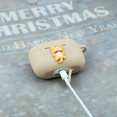 Wonhibo Cute Orange Cat for Airpods Pro Case, Kawaii Animal Kitten Cover for Airpod Pro 2019 with Keychain in Saudi Arabia
