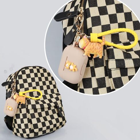 Wonhibo Cute Orange Cat for Airpods Pro Case, Kawaii Animal Kitten Cover for Airpod Pro 2019 with Keychain in Saudi Arabia