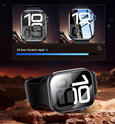 واقي شاشة MAGIC JOHN مكون من قطعتين لساعة Apple Watch Series 10 مقاس 46 مم (2024)، [تقنية المحاذاة التلقائية] طبقة TPU مرنة ذاتية المعالجة، شفافة عالية الدقة، مضادة للخدش، خالية من الفقاعات in Saudi Arabia