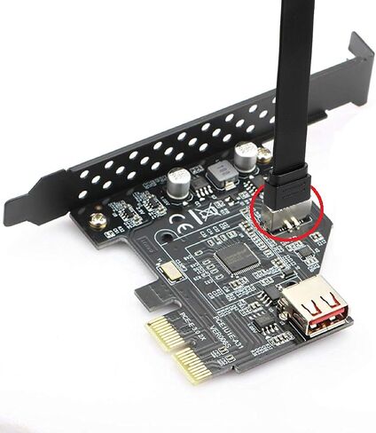 كابل تمديد USB 3.1 من النوع C لرأس اللوحة الأمامية 57 سم، كابل USB 3.1 من النوع E إلى USB 3.1 من النوع C من الجيل الثاني بسرعة تصل إلى 10 جيجابت في الثانية، مع برغي تثبيت (0.5 متر) in Kuwait