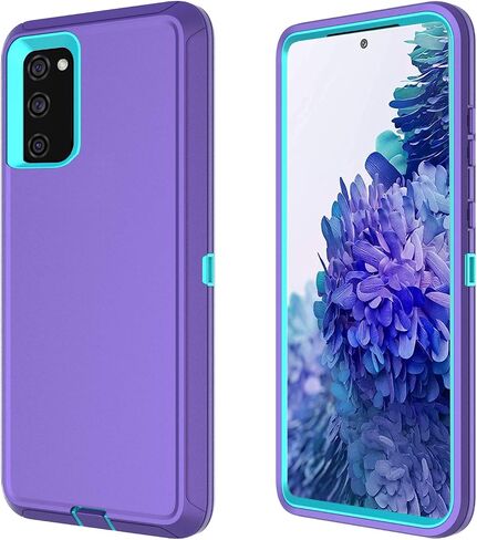 Annymall Cover for Galaxy S20 FE 5G Case for Samsung S20 FE Heavy Duty Case with Screen Protector for Women Men Rugged Shockproof Cover for Samsung Galaxy S20 FE 5G 6.5 inch (Purple/Sky Blue) in Saudi Arabia