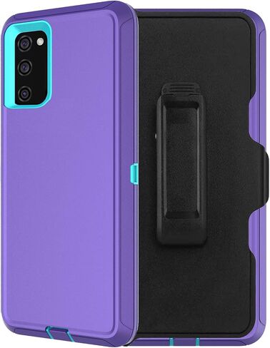 Annymall Cover for Galaxy S20 FE 5G Case for Samsung S20 FE Heavy Duty Case with Screen Protector for Women Men Rugged Shockproof Cover for Samsung Galaxy S20 FE 5G 6.5 inch (Purple/Sky Blue) in Saudi Arabia