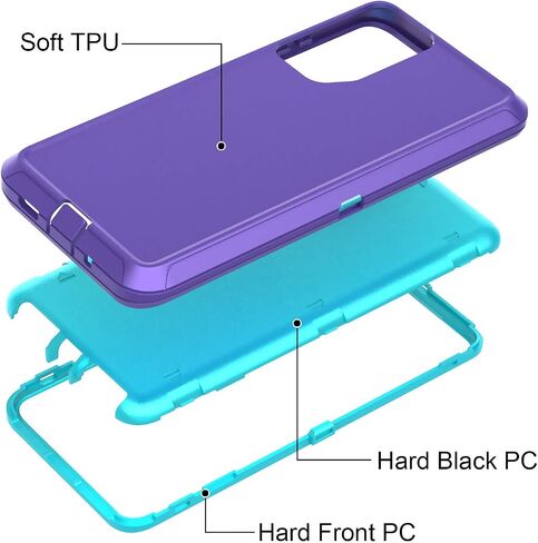 Annymall Cover for Galaxy S20 FE 5G Case for Samsung S20 FE Heavy Duty Case with Screen Protector for Women Men Rugged Shockproof Cover for Samsung Galaxy S20 FE 5G 6.5 inch (Purple/Sky Blue) in Saudi Arabia