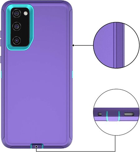 Annymall Cover for Galaxy S20 FE 5G Case for Samsung S20 FE Heavy Duty Case with Screen Protector for Women Men Rugged Shockproof Cover for Samsung Galaxy S20 FE 5G 6.5 inch (Purple/Sky Blue) in Saudi Arabia
