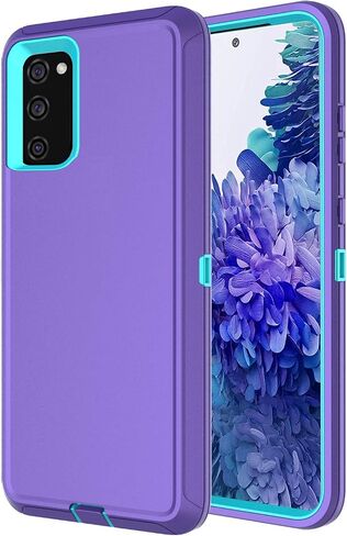 Annymall Cover for Galaxy S20 FE 5G Case for Samsung S20 FE Heavy Duty Case with Screen Protector for Women Men Rugged Shockproof Cover for Samsung Galaxy S20 FE 5G 6.5 inch (Purple/Sky Blue) in Saudi Arabia