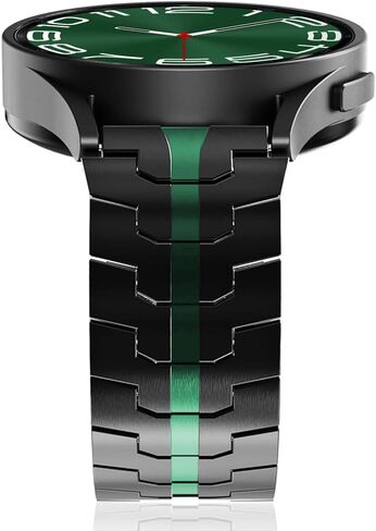 Bands Compatible with Samsung Galaxy Watch 7 / FE / 6/6 Classic / 5/5 Pro / 4/4 Classic/Galaxy 3 41mm, 20mm Thin Iron Man Stainless Steel Metal Strap for Women Men Black-green in Kuwait