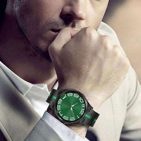 Bands Compatible with Samsung Galaxy Watch 7 / FE / 6/6 Classic / 5/5 Pro / 4/4 Classic/Galaxy 3 41mm, 20mm Thin Iron Man Stainless Steel Metal Strap for Women Men Black-green in Kuwait