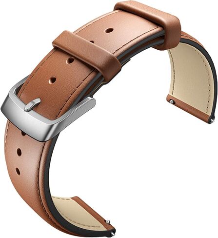 Ticwatch E3 Leather Watch Band Accessory Watch Strap, 20mm Width Brown Leather Replacement Watchband GTH Pro, C2 Onyx and C2 Platinum in Kuwait