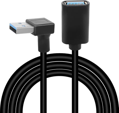 GELRHONR Up Down USB 3.0 Extension Cable 3.3Ft Type A Male to A Female Extension Cord Data Transfer Extender Cable for USB Flash Drive/Hard Drive (Black-Down-1M) in Kuwait
