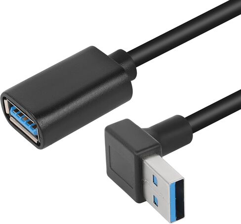 GELRHONR Up Down USB 3.0 Extension Cable 3.3Ft Type A Male to A Female Extension Cord Data Transfer Extender Cable for USB Flash Drive/Hard Drive (Black-Down-1M) in Kuwait