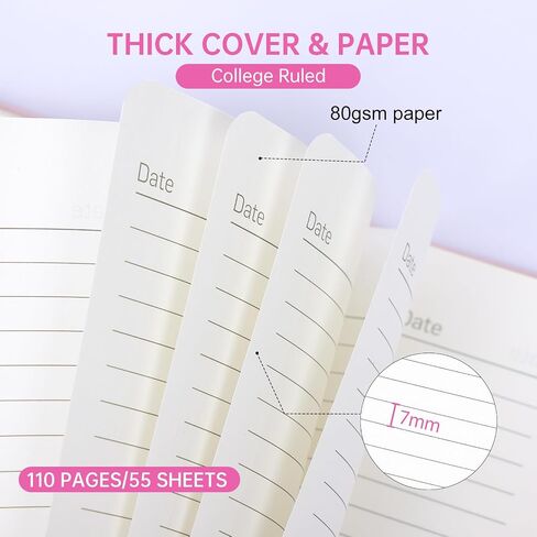EOOUT 4 Pack Spiral Notebook، دفتر ملاحظات للعمل، دفاتر ملاحظات ذات غلاف فني، مسطر بالكلية، 5.5 بوصة × 8.5 بوصة، 100 ورقة/200 صفحة، 3 موضوعات مع فواصل قابلة للإزالة، للوازم المدرسية، الهدايا in Saudi Arabia