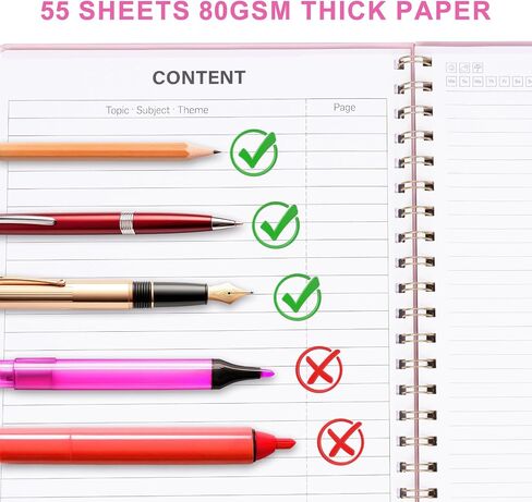 EOOUT 4 Pack Spiral Notebook، دفتر ملاحظات للعمل، دفاتر ملاحظات ذات غلاف فني، مسطر بالكلية، 5.5 بوصة × 8.5 بوصة، 100 ورقة/200 صفحة، 3 موضوعات مع فواصل قابلة للإزالة، للوازم المدرسية، الهدايا in Saudi Arabia