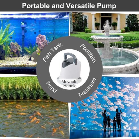 6W Mini Submersible Pump 100GPH, 350L/H, Max Lift up to 2ft, Submersible Water Pump with Adjustable Switch 2 Nozzles 5ft Power Cord for Fountain, Fish Tank, Pond, Statuary, Aquarium (Green) in Saudi Arabia