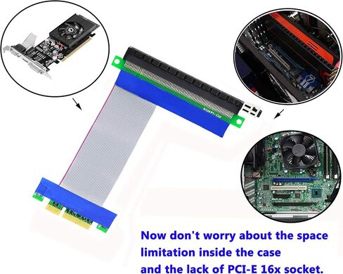 CERRXIAN PCI-e PCI Express 16X أنثى إلى 4X ذكر Riser التعدين تمديد كابل 14 سم (16-4x) in Saudi Arabia