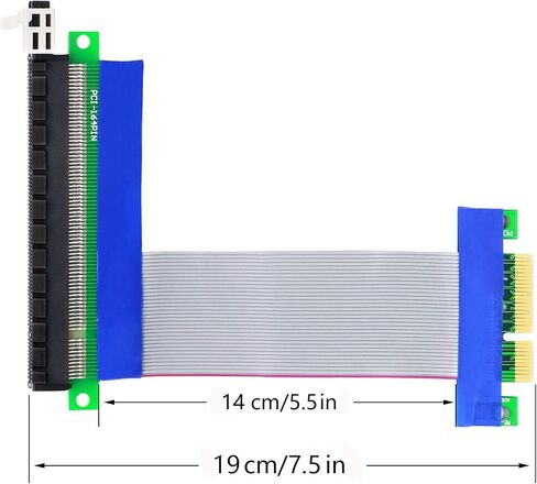 CERRXIAN PCI-e PCI Express 16X أنثى إلى 4X ذكر Riser التعدين تمديد كابل 14 سم (16-4x) in Saudi Arabia