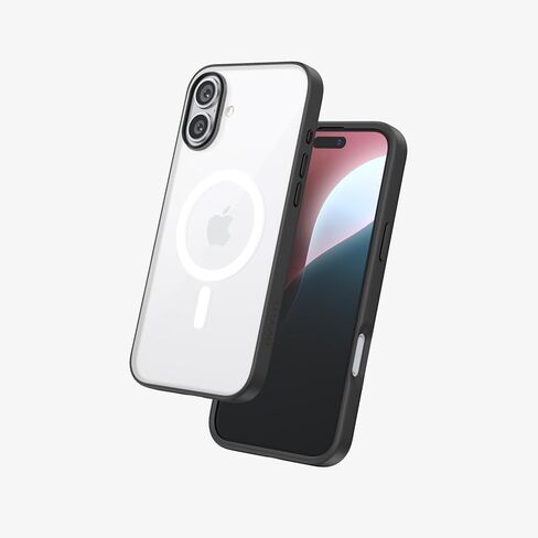 حافظة FLOLAB Surtect Tri-Fusion المغناطيسية لهاتف iPhone 16 Pro، تصميم نحيف واقٍ، متوافق مع Magsafe من الدرجة العسكرية - شفاف غير لامع in Kuwait