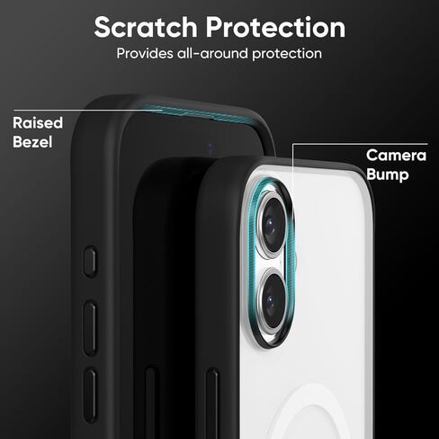 حافظة FLOLAB Surtect Tri-Fusion المغناطيسية لهاتف iPhone 16 Pro، تصميم نحيف واقٍ، متوافق مع Magsafe من الدرجة العسكرية - شفاف غير لامع in Kuwait