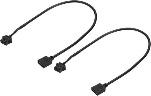 PATIKIL 5V 3 Pin to SM3P Female Splitter Cable, 2 Pcs PWM Fans RGB Power Cord ARGB Extension Connector Plug for Computer Chassis Motherboard, Black in Saudi Arabia