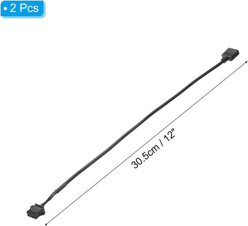 PATIKIL 5V 3 Pin to SM3P Female Splitter Cable, 2 Pcs PWM Fans RGB Power Cord ARGB Extension Connector Plug for Computer Chassis Motherboard, Black in Saudi Arabia