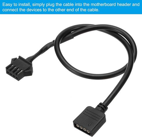 PATIKIL 5V 3 Pin to SM3P Female Splitter Cable, 2 Pcs PWM Fans RGB Power Cord ARGB Extension Connector Plug for Computer Chassis Motherboard, Black in Saudi Arabia