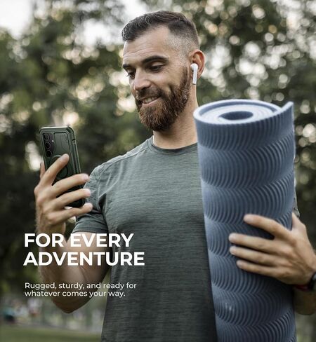 Dexnor Magnetic Case for Samsung Galaxy S24 Case with Kickstand & 2 Front Frames, Built-in Screen Protector, Compatible with Magsafe, Rugged Shockproof Full-body Protective Cover for Galaxy S24, Black in Kuwait