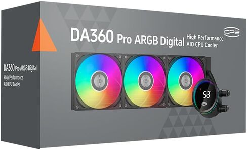 PCCOOLER CPS DA360 PRO ARGB BK مبرد سائل لوحدة المعالجة المركزية لسطح المكتب، مبرد مياه CPU AIO 360 مم مع مراوح ARGB 120 مم، كمبيوتر تبريد مياه لا نهائي ARGB لـ LGA 115X/1200/1700/1851/20XX، AMD AM4 AM5 أسود in Saudi Arabia